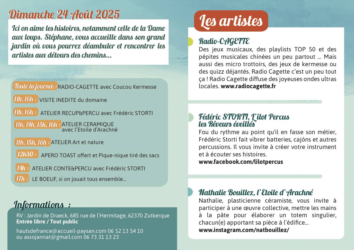 programme événement Hauts de France Jardins en scène 2025 septembre