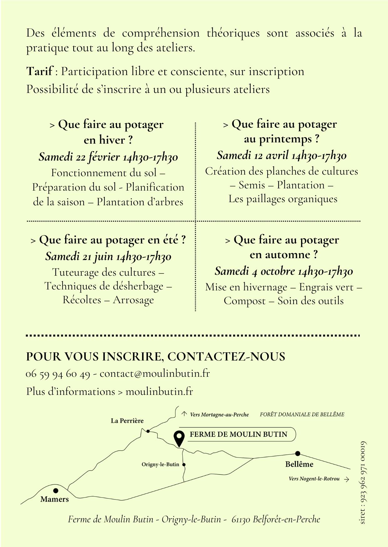 Atelier apprendre jardin portager activité Normandie Orne Moulin Butin