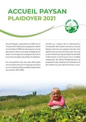 Plaidoyer Accueil Paysan pour une agriculture paysanne et l'accueil du public dans des fermes à taille humaine