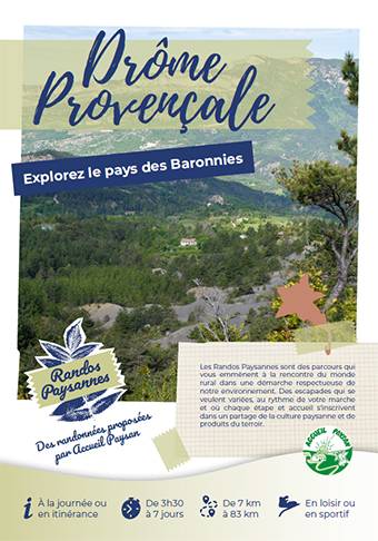 Guide randonnée dans la Drôme provencale itinérance douce marche sentier pédestre écotourisme agritourisme tourisme durable responsable