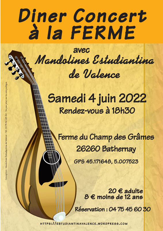 événement Drôme juin 2022 diner concert mandoline