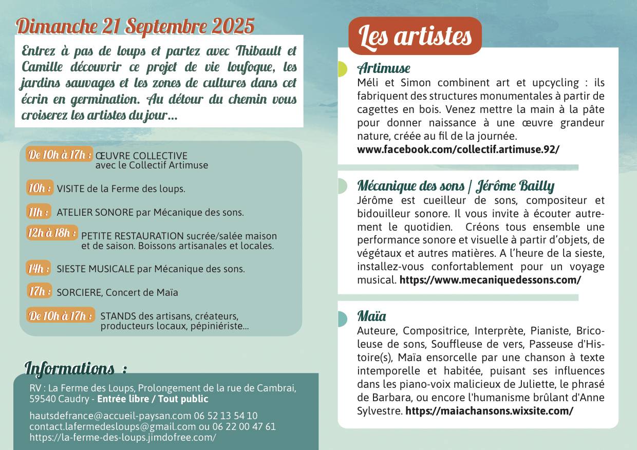 programme événement Hauts de France Jardins en scène 2025 septembre