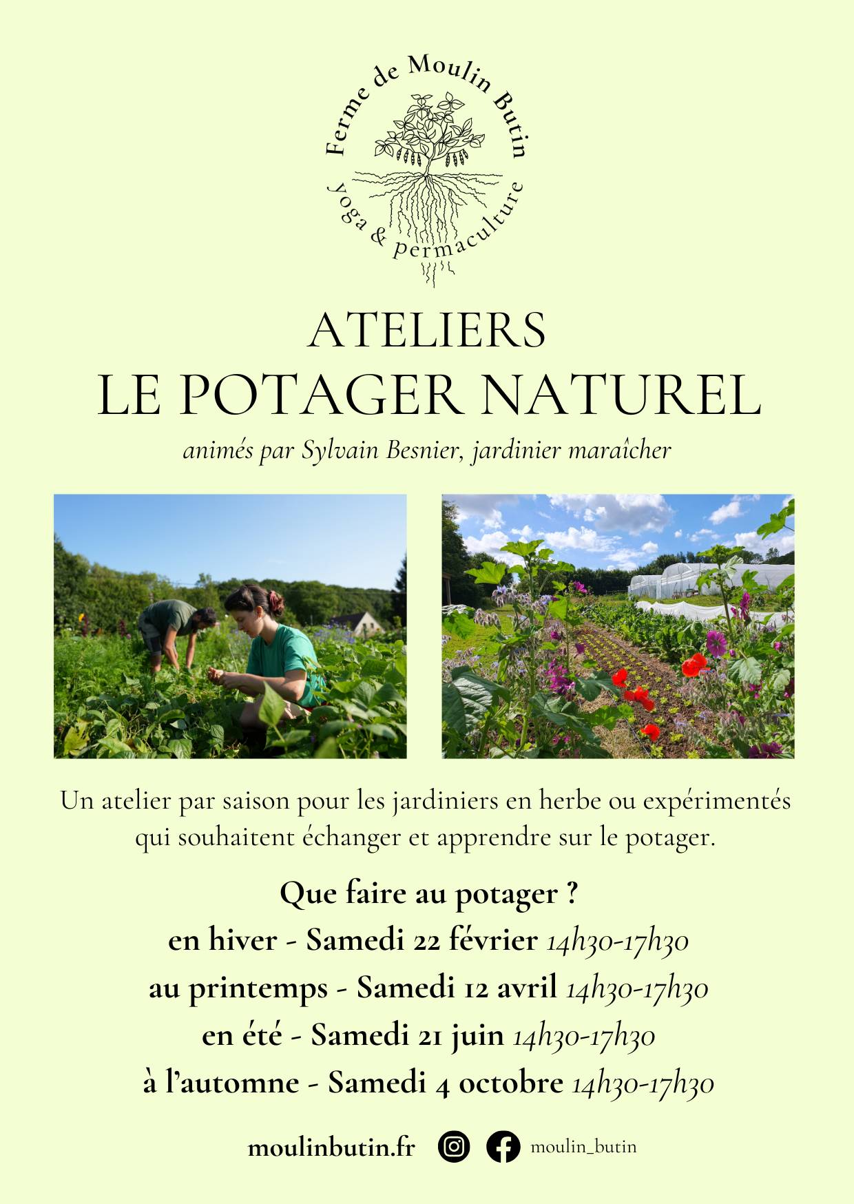 Atelier apprendre jardin portager activité Normandie Orne Moulin Butin