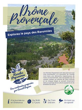 Guide randonnée dans la Drôme provencale itinérance douce marche sentier pédestre écotourisme agritourisme tourisme durable responsable