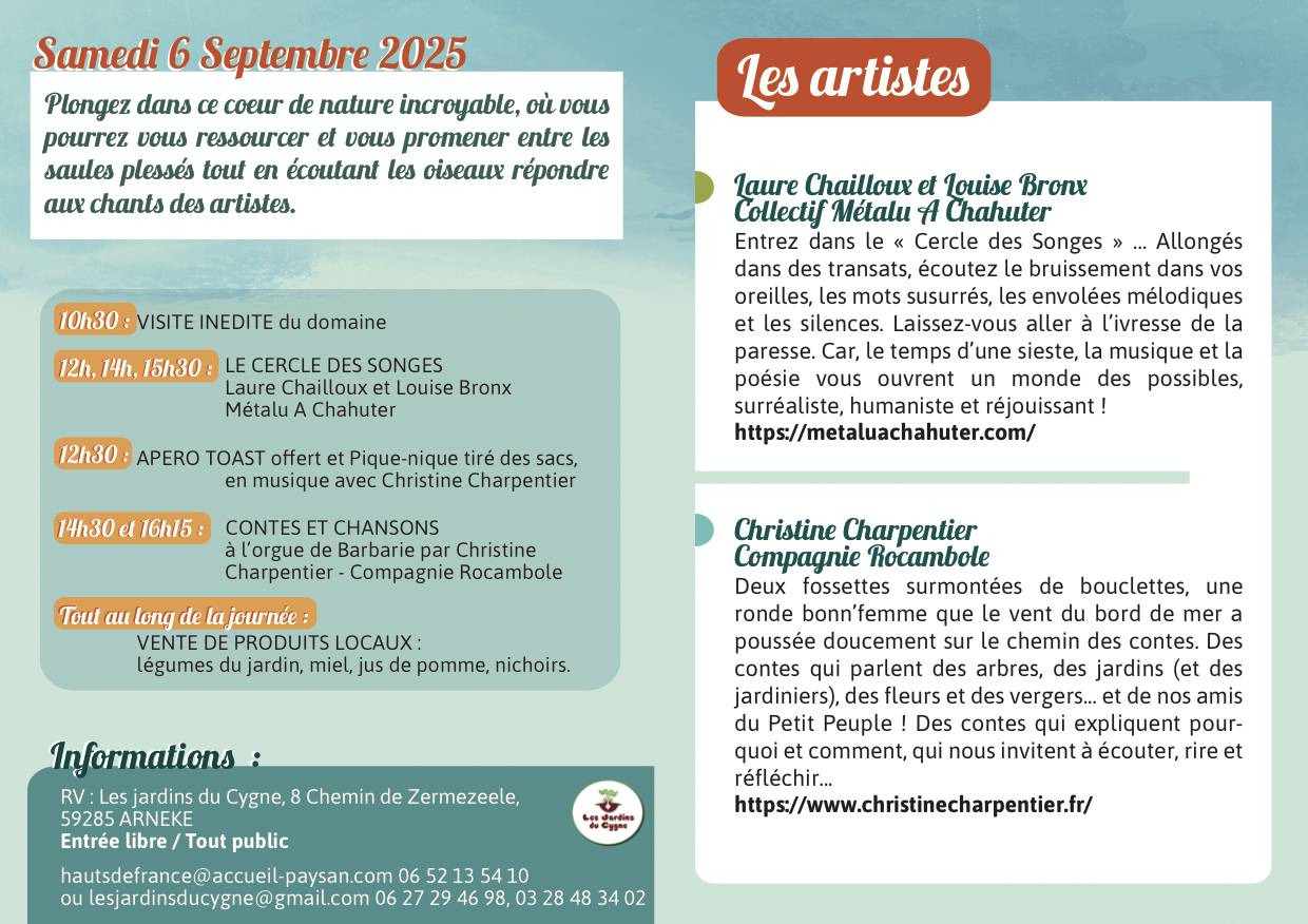 programme événement Hauts de France Jardins en scène 2025 septembre