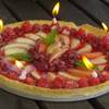 Tarte anniversaire aux fruits de saison -  Table or inn La Table de Vailhac (Auvergne-Rhône-Alpes, Haute-Loire)