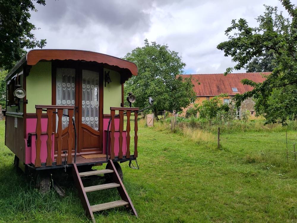 La roulotte Pivoine - Hébergement touristique Normandie Manche Roulotte Pivoine