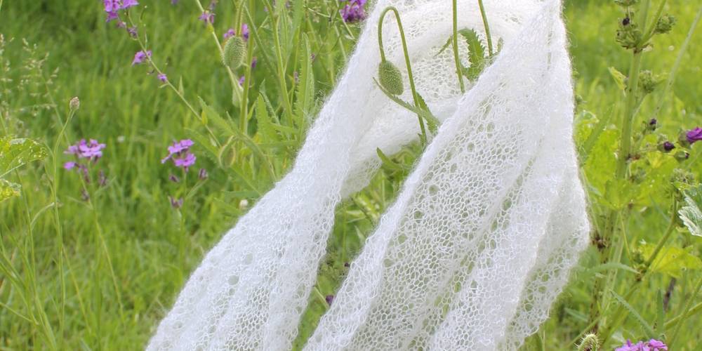 écharpe légère tricotée main, en mohair et soie -  Nat'Mohair (Hauts-de-France, Nord)