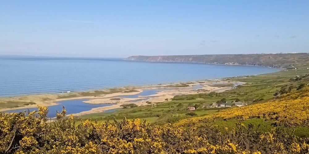 Vue du Belvédère du Thot (à 2km) -  Les petites centaurées (Normandie, Manche)