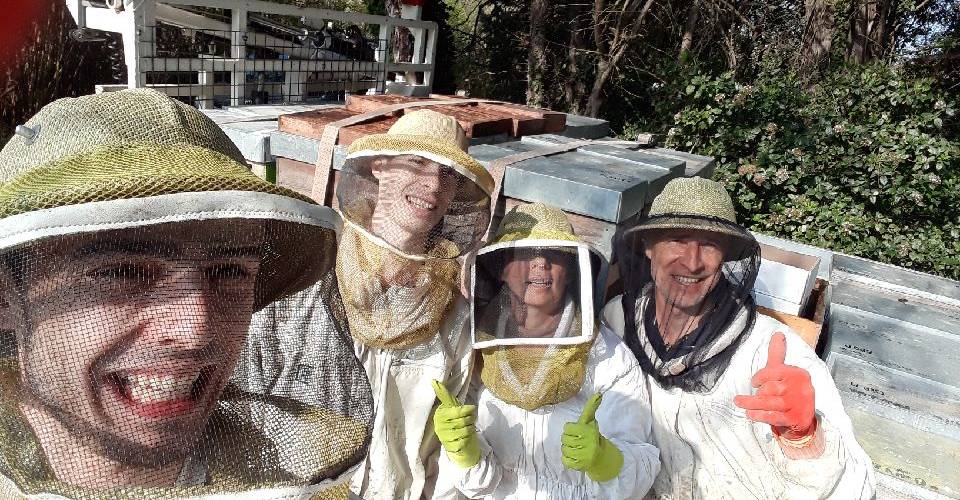 En famille au rucher -  Les Ruchers des Mességuières (Provence-Alpes-Côte d’Azur, Vaucluse)