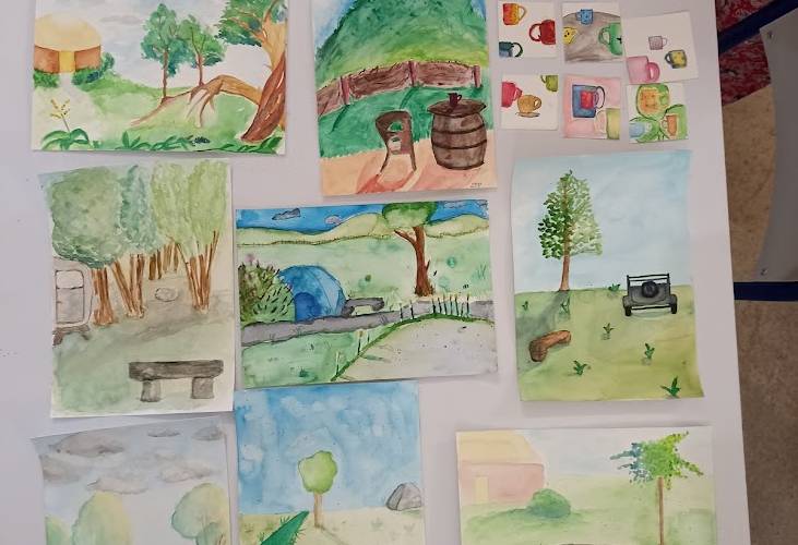 Session d'arts plastiques -  CAMPING PAYSAN DE LA GILBERDIÈRE (Normandie, Orne)