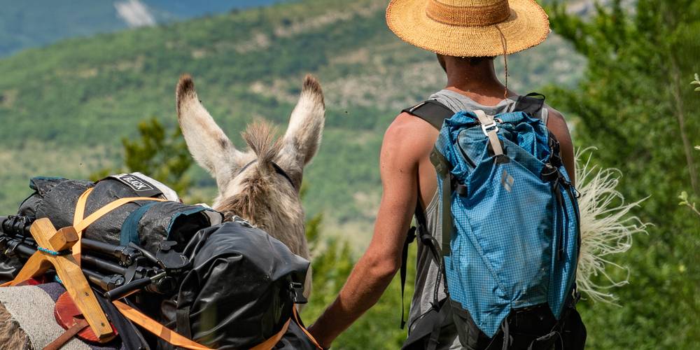 Randonnée avec un âne -  Camping on the farm Bamboul'âne Méouge (Provence-Alpes-Côte d’Azur, Hautes-Alpes)