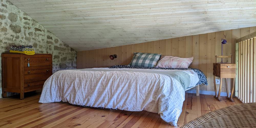 lit double en mezzanine -  Ecolieu La gataudière (Pays de la Loire, Vendée)