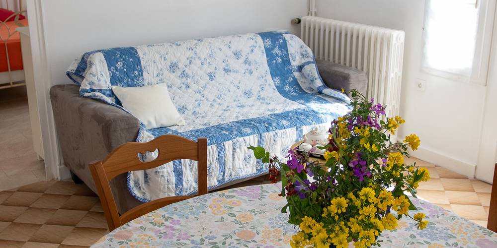 le salon : Canapé convertible, table -  BONNEAU (Centre-Val de Loire, Indre-et-Loire)