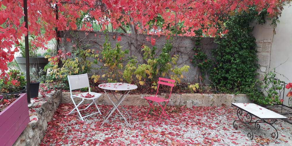 la terrasse du magasin -  Le gîte de la Framboiserie Bio (Provence-Alpes-Côte d’Azur, Bouches-du-Rhône)